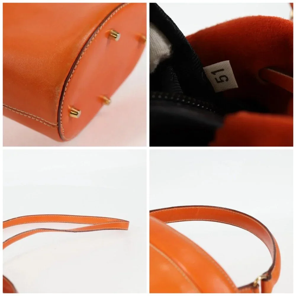 PRADA Shoulder Bag Leather 2way Orange Gold - Picture 13 of 15
